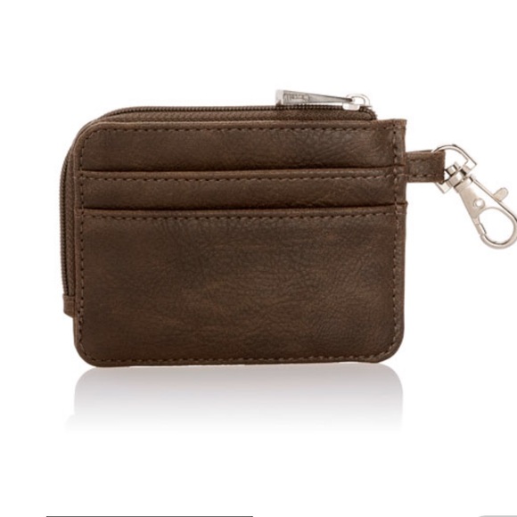 Light Traveler Card Wallet-Chestnut Distr. Pebble - Picture 2 of 2